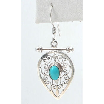 Sterling silver Jali pendent with Turquoise stone   RPe2010T