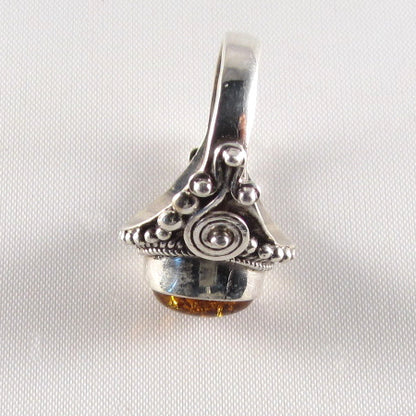 PR-110C     Amber stone Ring