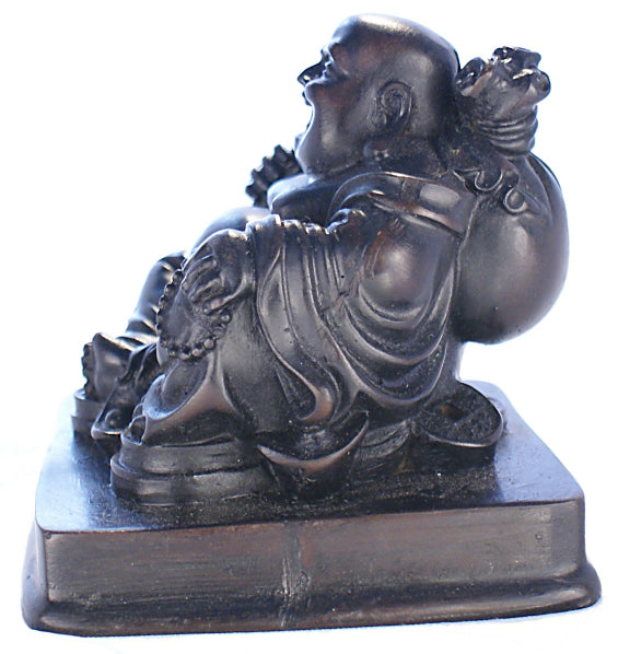 Resting Laughing Buddha wood looking        RN-130A