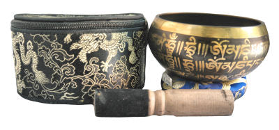 Tibetan  calligraphy singing bowl  5"            SB-715