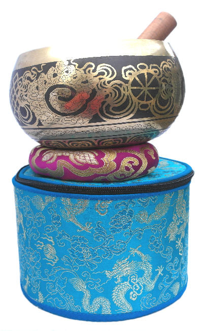 Flower of life  bowl w-silk pouch 6"     SB-835