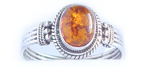 PR-144DB Amber stone Ring